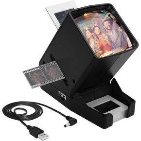 SV-3 35mm Slide & Film Viewer-Slide Viewer with 3X Magnification and LED-Lighted Viewing for 35mm Slides and Film Negatives,USB or Battery Powered.(Include USB Cable)