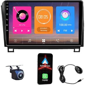 Android Radio for Toyota Tundra 2007-2013 Toyota Sequoia 2008-2018 Stereo with Control knob Head Unit 13-Inch HD Touch Screen with Android Auto CarPlay GPS Navi Bluetooth DSP Backup AHD Camera DVR