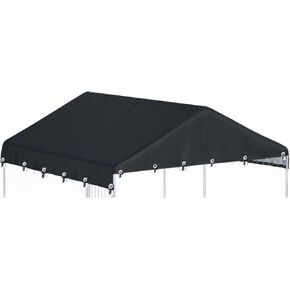 Outdoor Dog Kennel Cover 10'W x 10'L Made of 600D Waterproof and UV Resistant Oxford Cloth- Black Replacement Kennel Cover（Without Frame）