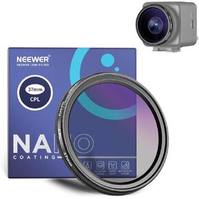 NEEWER 37mm CPL Filter for Dash Cam Compatible with Vantrue E1 E2 E3 E1 Lite N4 Pro, Multi Coated HD Circular Polarizer Filter with Ultra Slim Aluminum Frame, Reduce Glare & Improve Contrast