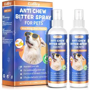 2PCS Bitter Apple Spray for Dogs to Stop Chewing, No Chew Spray for Dogs & Cats Protect Furniture Shoes Belongings, Dog Deterrent Training Aids Spray Natural No Alcohol & Trace
