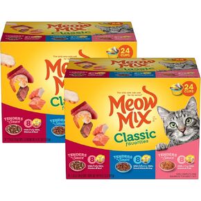 Meow Mix Tenders in Sauce Wet Cat Food, Poultry & Beef Variety Pack, 2.75 Ounce Cup (Pack of 24)