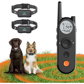 X3 Wireless Dog Sene & Training Collar لـ 2 Dog ، 3500 قدم قابلة للتعديل و 6100 قدم من طوق بعيد ، IPX7 مقاوم للماء ، 185 يوما للبطارية القابلة لإعادة الشحن ، 3 أوضاع تدريب ، 10-130 رطل ، أسود ، أسود