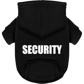 Paiaite Black Chihuahua Dog Hoodie: دافئ وأنيق مع قميص من النوع الثقيل المطبوع "الأمن" ، وملابس الحيوانات الأليفة بالطقس البارد ، ومعطف سترة في واحد - مثالي لفصل الشتاء والليالي الصيفية الباردة! ق