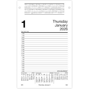 AT-A-GLANCE 2026 Desk Calendar Refill, Daily, Desk Pad Refill, 5" x 8", Large, Style (E4585026)