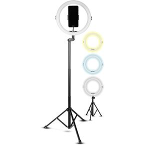 SQUATZ 11’’ LED 12W Selfie Ring Light R11 with Wired Control, Tripod Stand with 6 Sections, Phone Holder, Adjustable Brightness Levels for Influencers, YouTube, TikTok, and Barbers.