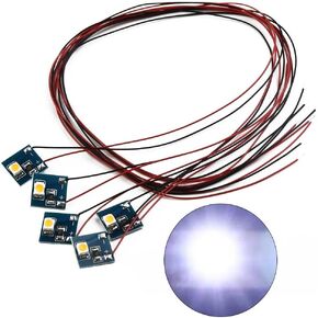 5pcs طراز قطار سلكي 12 فولت مصابيح LED لزخارف الإضاءة الداخلية للسكك الحديدية النموذج