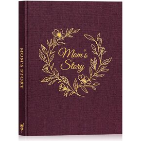Lanpn Mom Life Story Book Journal with 270+ Prompts, Linen Hardcover Mother Story Guided Journal to Fill Out, Mom Memory Keepsake Book, Mother's Day Birthday Christmas Gift for Mom, Purple