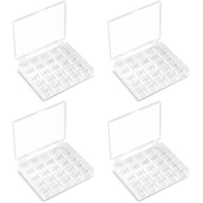 Opret 25 Slots Bobbin Organizer, Transparent Plastic Bobbin Case, Empty Spools Box For Sewing Supplies, 4 Pack, Compatible With Class 15 & SA156 Bobbins