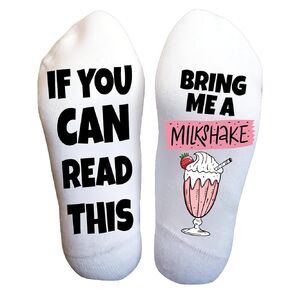 Women's Fun Food & Drink Crew Socks, Women's Milkshakes Socks, Men's Fun Food and Drink Crew Socks Funny Novelty Fashion Gifts