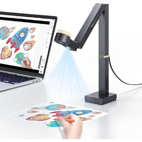 CZUR Fancy S Pro USB Document Camera for Teacher — 12MP, 4K Webcam with Microphone and LED Light, Up to 60fps, Auto Focus, for Remote Teaching, Live Streaming, Web Conference, for Mac and Windows