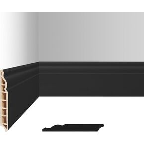 Art3d 4-Pack Wall Baseboard Molding Trim, 8 ft Each, High-Impact Polystyrene Skirting Board, Durable, Paintable & Moisture-Resistant.Easy DIY Installation for Home & Office- Total Length 32 ft (White)