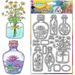 CHGCRAFT Baking Tags Clear Stamps Girls Transparent Handicraft Love and Words Stamps for DIY Scrapbooking Photo Album Decorative Cards Making, 6.3x4.3inch