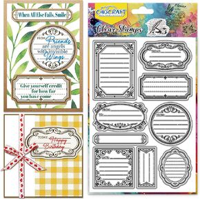 CHGCRAFT Happy Old Lady Clear Stamp Cat Book Transparent Handicraft Stamps for DIY Scrapbooking Photo Album Decorative Cards Making, 6.3x4.3inch