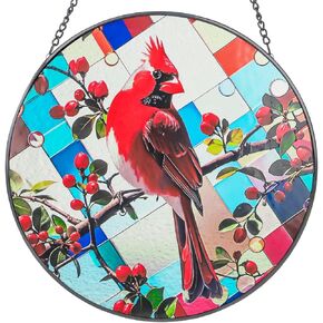 Cat Memorial Suncatchers for Windows Hanging- 8'' Stained Glass Windows Hanging, Sun Catchers Indoor Window, Handmade Sympathy Gifts for Loss of Cat, Wall Art, for Pet Loves