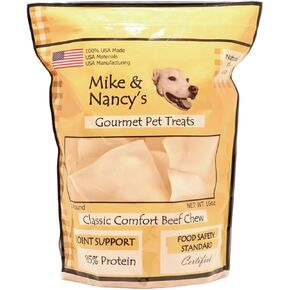 Mike & Nancy's Gourmet Pet Treats Classic Comfort Beef Chew Chips, 85% Protein, 16 oz, USA Made