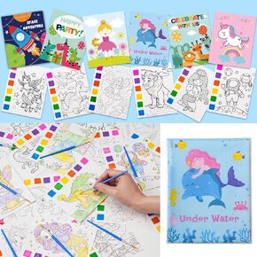 Rotu Water Coloring Books for Kids Party Favors for Kids 4-8 3-5, Birthday Gifts Classroom Prizes Goodie Bags Stuffers Bulk Art Craft Supplies, 30 Pack(210Pcs)