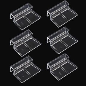 6 PCS Aquarium Lid Clips, 6mm Clear Acrylic Fish Tank Lid Holder for Rimless Aquarium Glass Top, Aquarium Cover Support Clamps Fish Tank Top Cover Hoods(6MM)