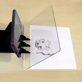 Optical Drawing Board Projector - Image Reflection Tracing Tool with Reflective Sheet for Easy Sketching & Painting - DIY Sketching Assistant for Beginners & Artists