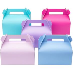 Unicopak 30 Pack Pastel Gable Treat Boxes Party Taffore Goodie Bag Box for Candy Treats Goody Cookie Toys لحفلة عيد الميلاد ، 6.5 × 3.5 × 4 بوصات