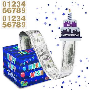 2025 Graduation Money Box for Cash Gift, Black Graduation Money Holder with 10 DIY Letter Papers for Your Weshes, Surprise Money Box for Cash Gift Pull with 30 Pcs Clear Bags(Graduation-Black)