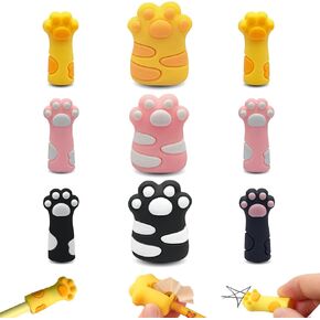 مجموعة اللوازم المدرسية Cat Paw ، 9 قطع ، شحذات قلم رصاص مصغرة للأطفال ، محايات لطيفة ، أغلفة قلم رصاص للحفاظ على نصائح من كسر ، إضافة شخصية إلى لوازم المدارس Goodie أكياس