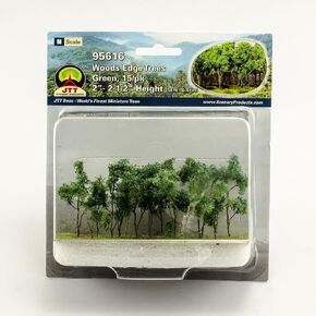 Woods Edge Trees Green 2'' to 2.5'' N-scale 15/pk
