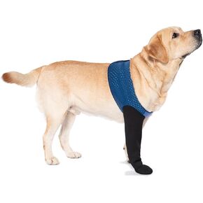 COODEO Dog Socks to Prevent Licking Paws, Dog Healing Bootss & Paw Protectors with Non-Slip Bottoms to Protect Wounds, Waterproof Sleeve Dog Shoes for Licking (Blue, XXL_Left)