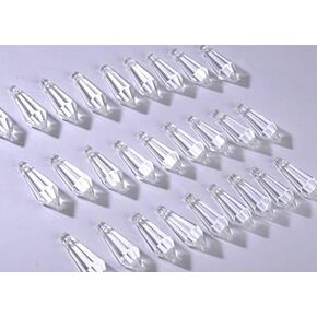 H&D 50pcs 38mm Crystal Icicle Pendant Chandelier Prisms Drops Lamp Candle Holders Curtain DIY Parts(Clear)