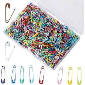 200pcs دبابيس أمان للملابس مقاس 19 ملم دبابيس أمان متعددة الألوان مع صندوق تخزين واضح - معدن مميز ، مقاوم للصدأ ، مثالي للخياطة ، الصياغة ، والتنظيم
