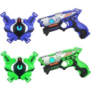 TINOTEEN Laser Tag Guns Set with Vests Infrared Guns, Set of 2 Players