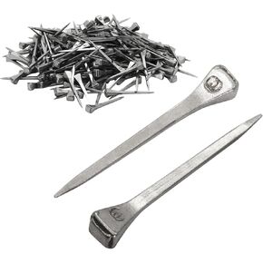 250pcs Horseshoe Nails E6 الفولاذ المقاوم للصدأ ، 2 بوصة سهلة حمل أدوات الحافر الحافر ، وتأمين ملحق الأدوات بحزم للتدريب على الخيول الفروسية الرياضية (E5)