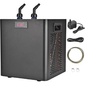 79 GAL Aquarium Chiller 1/3 HP Water Chiller Beaderics Booder 320 L نظام تبريد خزان الأسماك مع مضخة هادئة وأنبوب 3 M للمياه العذبة في المياه الملح