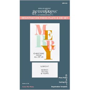 Spellbinders Color Mix Merry Press Plate ، Metal