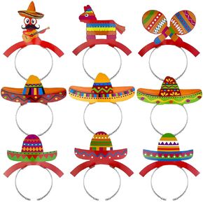 ديكورات Cinco de Mayo - قبعات عقال ملونة - زي Cinco de Mayo - ديكورات حفلات Fiesta | تاكو المكسيكي زخارف الحفلات لإكسسوارات عيد ميلاد الحفلات تفضل فستان القميص ديكور