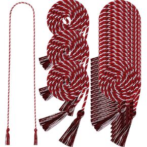 24 PCS التخرج من الحبال 68 "خريج سلك الشرف المضفر مع تاسيل شرف حبل الحبال غريز للطلاب التخرج باكيلور الدكتوراه دكتوراه ديكور (الأحمر والذهبي)