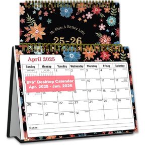 Ymumuda Small Desk Calendar 2025-2026 - Standing 2025 Calendar, MAY .2025 to JUN.2026, 8" x 6", Monthly Flip Desktop Style with To Do List, Your Personal Desk Organizer for Home Office