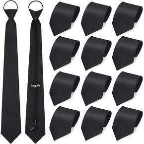 Segarty 14PCS Neckties for Men, Assorted Zipper Ties for Men, Silky Zip Up Ties, Men's Pretied Ties Set