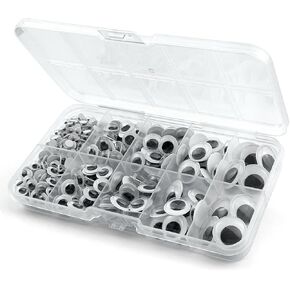 400pcs Wiggle Googly Eyes Craft Set, Self-Adhesive, 6 Sizes 4-15mm