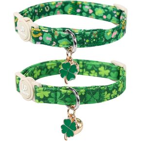 طوق القط ، 2Pack St.Patrick's Day Cat Profawing Confaway Kitty Profect