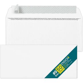 #9 Envelopes Self Seal - 100 Pack - Security Tinted 3 7/8" x 8 7/8" Business Envelopes Peel & Seal - Mailing Envelopes Letter Size - Legal Envelopes for Invoices, Statements - 24lb Plain Envelopes