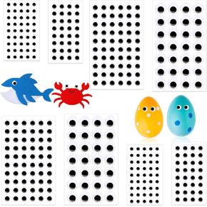 YGAOHF Googly Eyes Self Adhesive, 850 pcs Google Eyes Stickers, 20 Sheets Self Adhesive Wiggle Eye Stickers for DIY Crafts, Assorted Sizes 8mm 10mm 12mm 18mm, DIY Craft Decoration for Easter