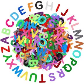 SEPGLITTER 300pcs Felt Letters Stickers, Self-Adhesive A-Z Alphabet Letters Felt Stickers for Kids DIY Preschool Classroom Craft First Communion Birthday Party Decorations