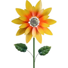 hogardeck Outdoor Wind Spinner, 61" Metal Sunflower Wind Spinner with Stake, 360° Rotating Windmill Yard Art, Kinetic Wind Sculptures for Home Lawn Backyard Patio Decor, Gifts for Garden Lovers