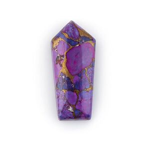 Crystalis 2pcs الطبيعية النحاسية الأرجواني النحاسية الفيروزية فضفاضة الأحجار الكبرى بالجملة المجوهرات المجوهرات جعل الإمداد ، شاكرا شفاء الأحجار المصقولة ، تغليف الأسلاك ، DIY ، مجموعة الأحجار الكريمة ، المستطيل ، 18+ملم