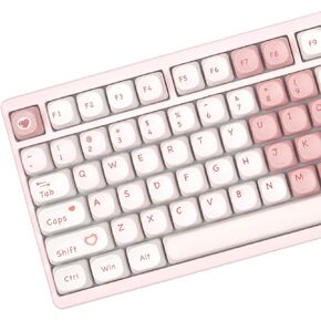 PBT Keycaps - Keycaps 75 Percent, MOA Profile Keycap Dye-Sublimation, 131 Keys Cute Round Sea Salt Bear Keyboard Keycap, Custom Keycaps Set for 60% 75% 80% 100% Mechanical Keyboard