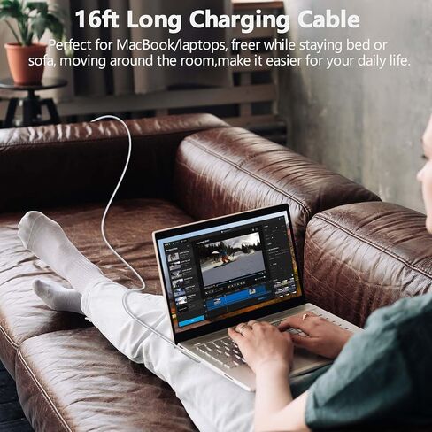 240W USB C to USB C Cable for Macbook Air Pro Laptop, 10ft Type C Woven Charge Cable Ultra-Fast Charging Right-Angle USB C Charger Cord for iPhone 15 16 Pro Max Plus iPad Pro Samsung S24 S23 S22 Ultra in Saudi Arabia
