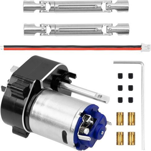 ShareGoo Metal Transmission Gearbox Gear Box & Drive Shaft Compatible with MN82 LC79 MN78 1/12 RC Car Upgrades Parts (Silver) in Kuwait