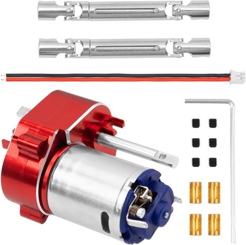 ShareGoo Metal Transmission Gearbox Gear Box & Drive Shaft Compatible with MN82 LC79 MN78 1/12 RC Car Upgrades Parts (Silver) in Saudi Arabia