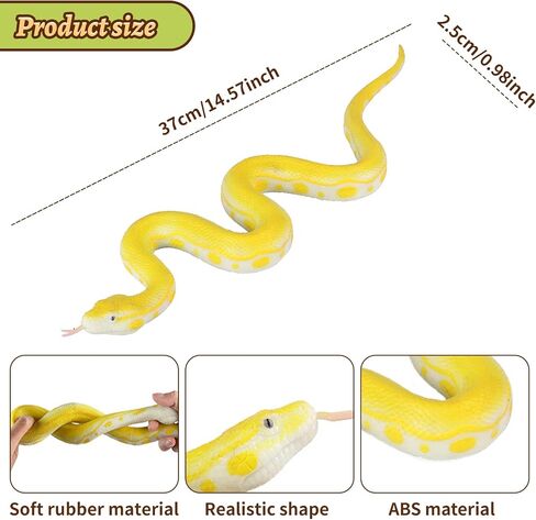 LRCXL Realistic Fake Snakes Toy Soft Rubber Snakes to Keep Birds Away - Rattlesnake Toys for Garden Props to Keep Birds Away, Scare Squirrels, Mice, Pranks Halloween Decoration Props in Saudi Arabia